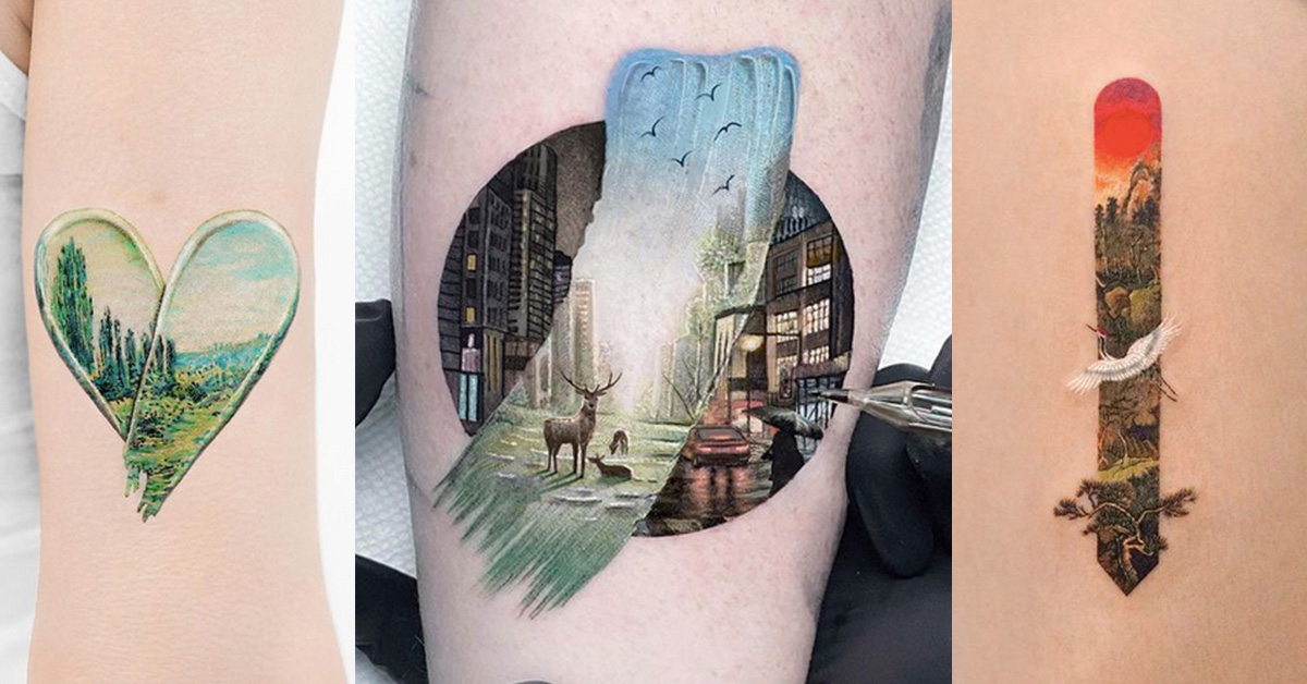 Stag Landscape Tattoo - Best Tattoo Ideas Gallery