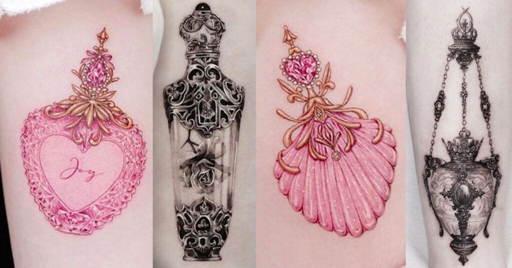 75 Perfect Perfume Bottle Tattoos