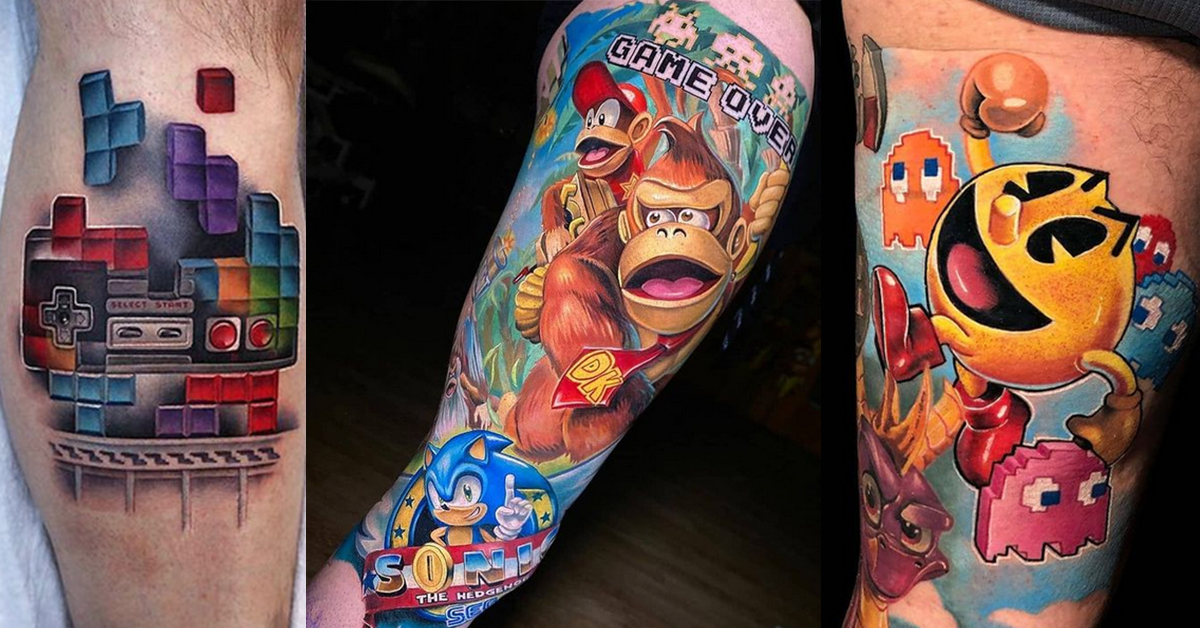 Your Favorite Video Game Is Probably Part of This Guy's Amazing Tattoo | Gaming  tattoo, Video game tattoo, Cool tattoos