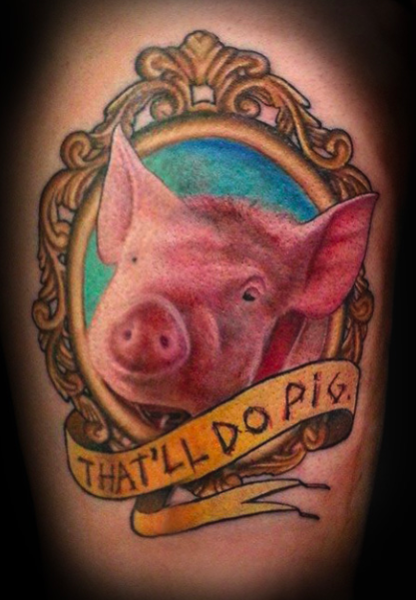 A Memorial Pig by Tom Yak @ Electric Tattoo in Bradley Beach, NJ : r/tattoos
