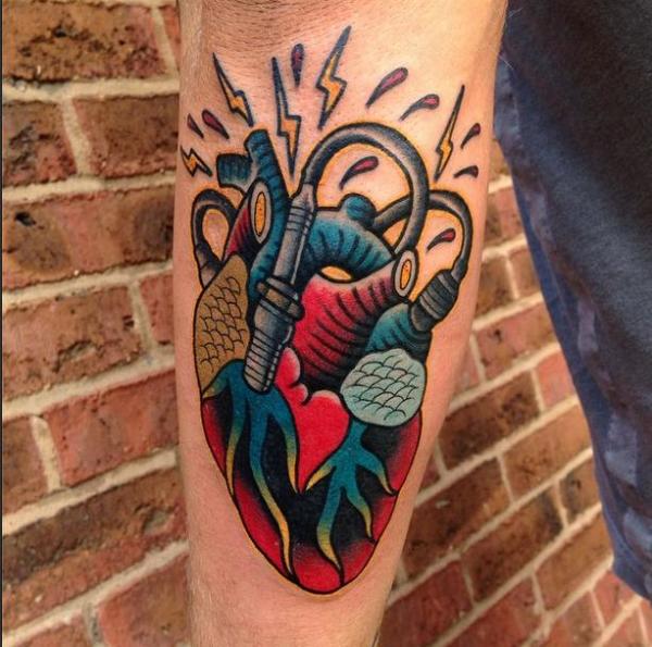 Fine Line Human Heart Water Color Tattoo by Lyric TheArtist - Iron Palm  Tattoos & Body Piercing
