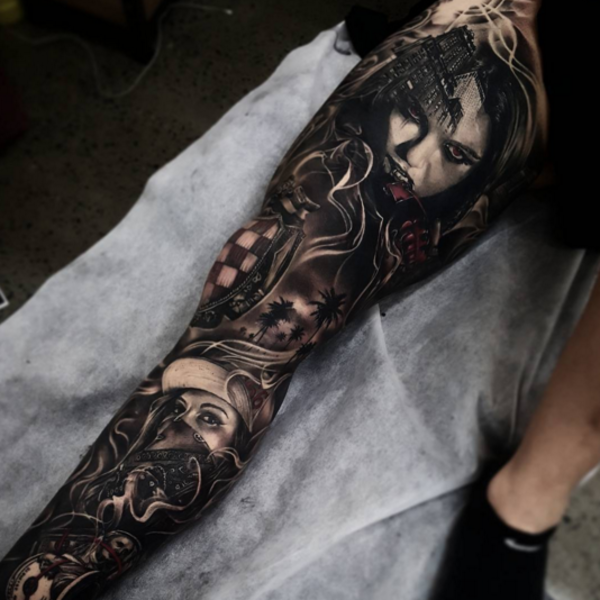 Black and gray tattoo  Black and grey tattoos sleeve, Grey tattoo, Black  tattoos