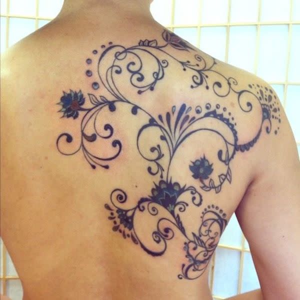 Black Flower Sticker Arm Back Tattoo Stickers Temporary Tattoos Body  Artistic | eBay