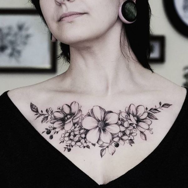 Discover more than 158 collarbone tattoo flower best
