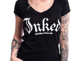 Women's Inked Mag Logo V-Neck Tee - Black - www.inkedmag.com