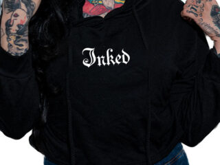 Women's Inked Logo Crop Hoodie - Black - www.inkedmag.com