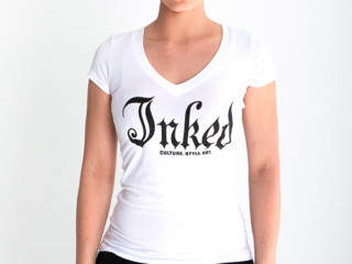 Women's Inked Mag Logo V-Neck Tee - Black - www.inkedmag.com