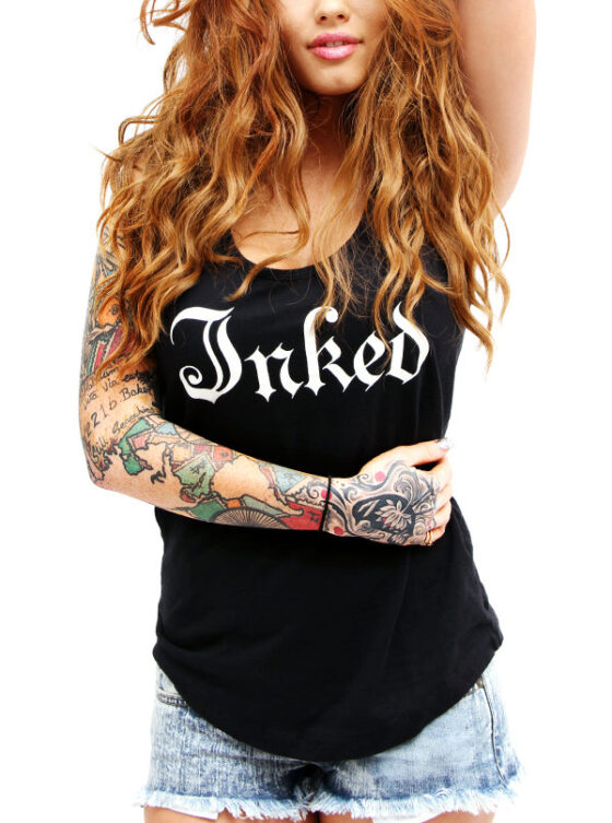 Women's Inked Logo Tank By Inked - Black/White - www.inkedmag.com