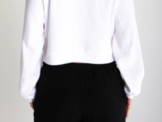 Women's Inked Mag Logo Crop Raglan Sweatshirt - White - www.inkedmag.com