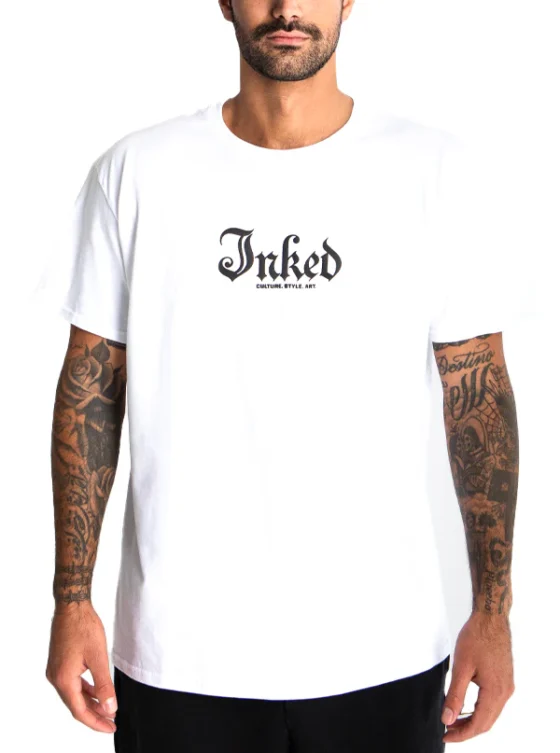 Men's Raised Inked Mag Logo Tee - White