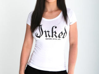Women's Inked Mag Logo Scoop Neck Tee - Black - www.inkedmag.com