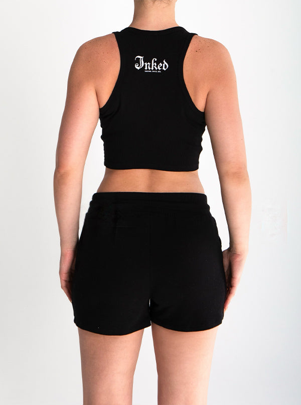 Women's Inked Icon Logo Crop Tank - White - www.inkedmag.com