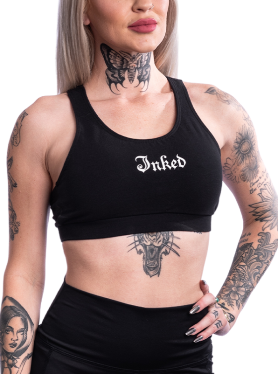 Women's Inked Logo Sports Bra - Black - www.inkedmag.com