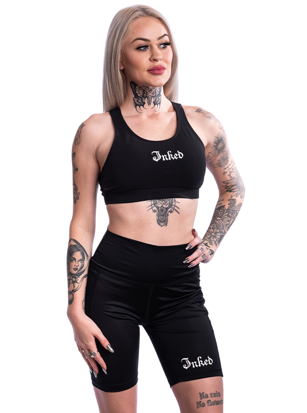 Women's Inked Logo Sports Bra - Black - www.inkedmag.com