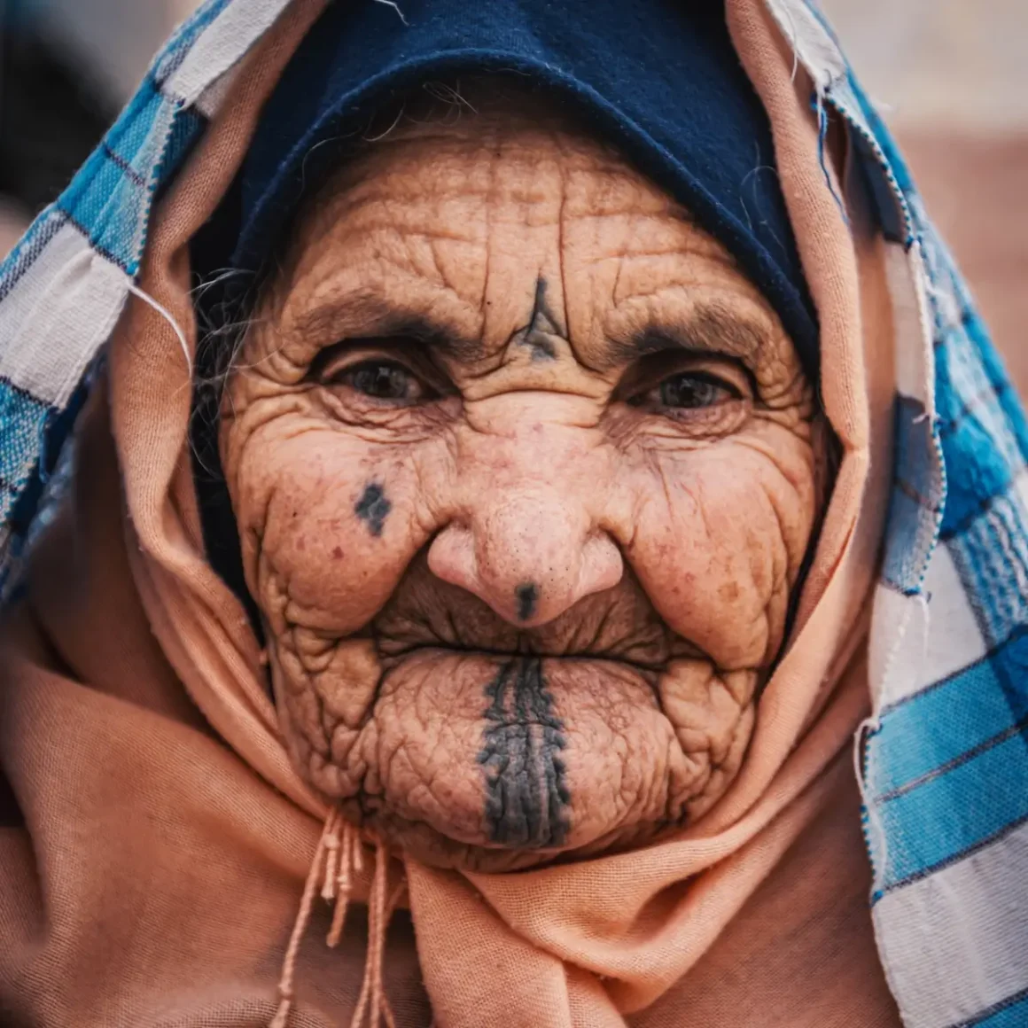 SALMA, A TATTOOED AMAZIGH ELDER OF TAOUJOUT VILLAGE